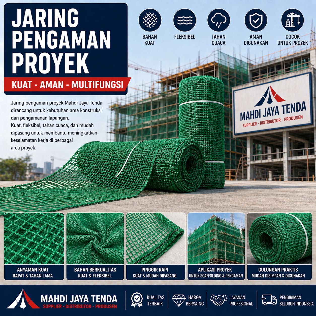 Supplier & Distributor Jaring Pengaman Proyek